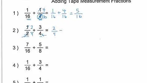 Adding Tape Measure Fractions