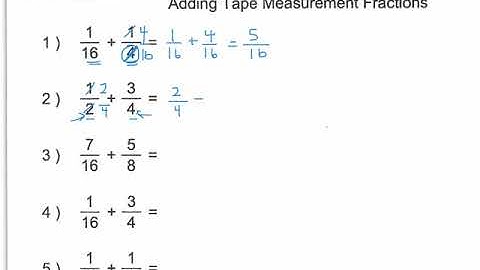 Adding Tape Measure Fractions