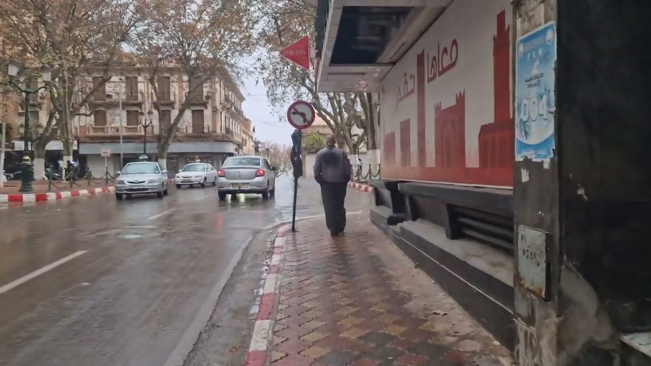 جولة هادئة في شوارع تلمسان صباحًا ☔ سحر المطر والسكينة | Relaxing Walk in Tlemcen