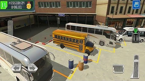 Mission 24 :Bus Driving in Parking Lot - Bus Station!! Learn to Driving - Android Game Play