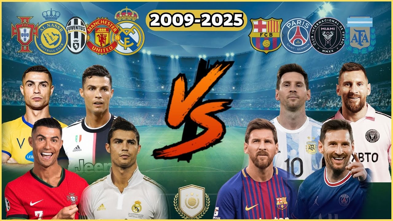 Ronaldo 🆚 Messi💪🔥(2008-2025)🏆RM-FCB-UTD-PSG-JUV