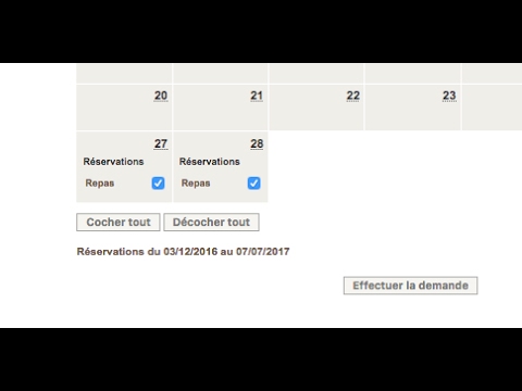 La réservation des repas de cantine 7j/7 24h/24