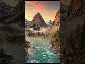Golden Peaks Reflected in Silence