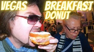 #2 Breakfast HIDDEN GEM Donut Sandwich Las VEGAS Strip Cheap Eats District Donut Review Cosmopolitan