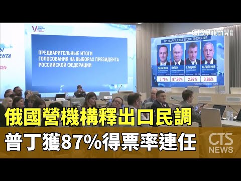 俄國營機構釋出口民調 普丁獲87%得票率連任｜華視新聞 20240318