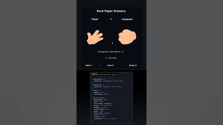 Build a Rock Paper Scissors Game with HTML, CSS & JavaScript | Beginner to Pro! thumbnail