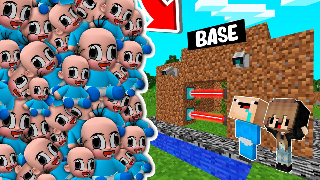 RETO DE LA BASE VS 1000000 PELUCHE DE BEBE NOOB 😨😱 BASE BEBE NOOB VS PELUCHE en MINECRAFT