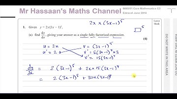 [P3] C3, (GCE), 6665/01, June 2018, Q1, Differentiation, The Product Rule