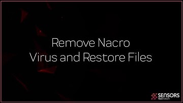 Nacro Virus File Ransomware - Remove and Restore Data
