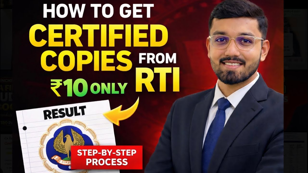 ICAI Certified Copies from RTI | CA Final Jan’26 Results