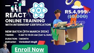 🚀 React Mastery: Hands-On Live Training & Internship Certification Program - March #VenkateshMogili