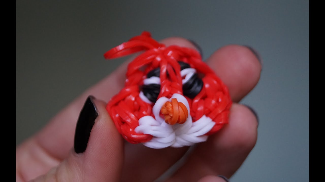 Фигурки из резинок. Фигурка Angry Birds из Rainbow Loom без станка