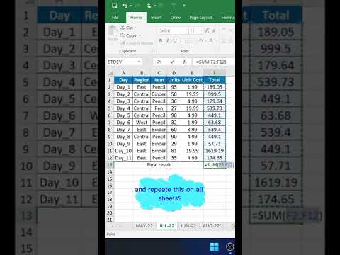 Excel Tricks - How to Update Multiple Sheets at the Same Time? - YouTube