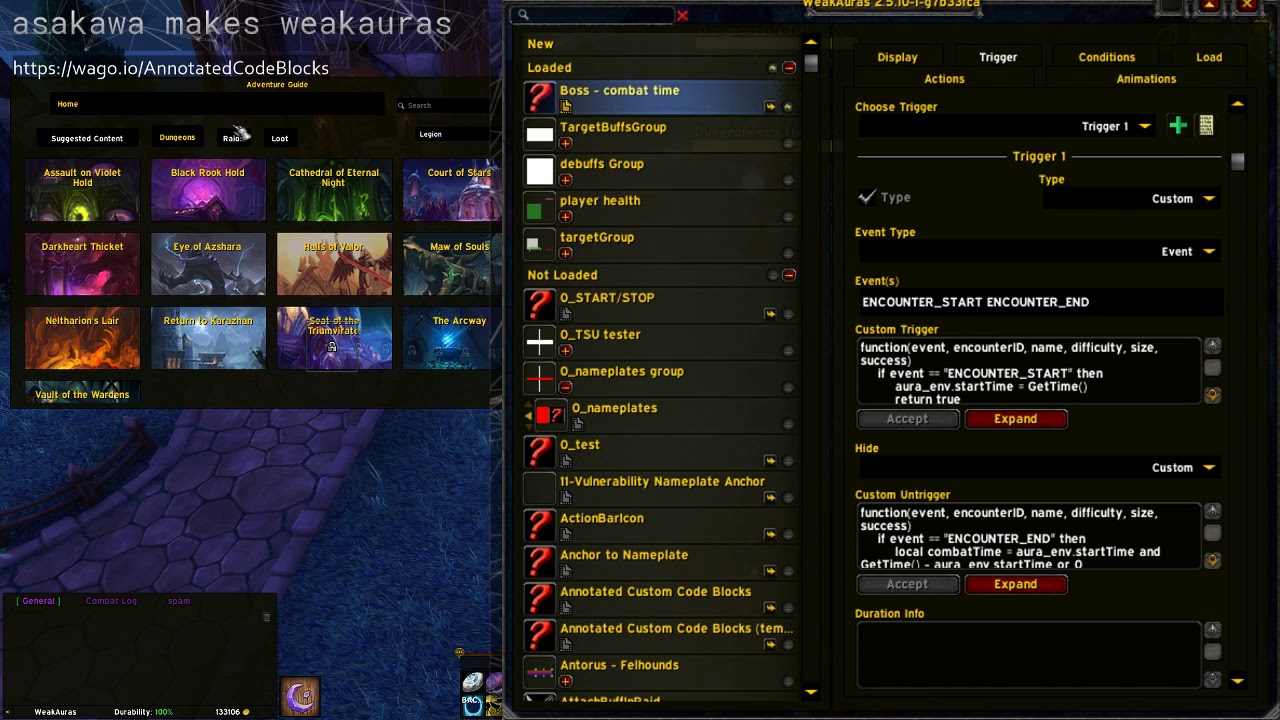 Making Weakauras Making A Combat Timer Youtube