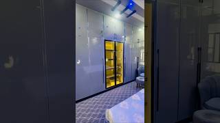 Modern Grey Bedroom 2026 | LED Almirah Wardrobe + Sofa | Minimal Room Design Ideas