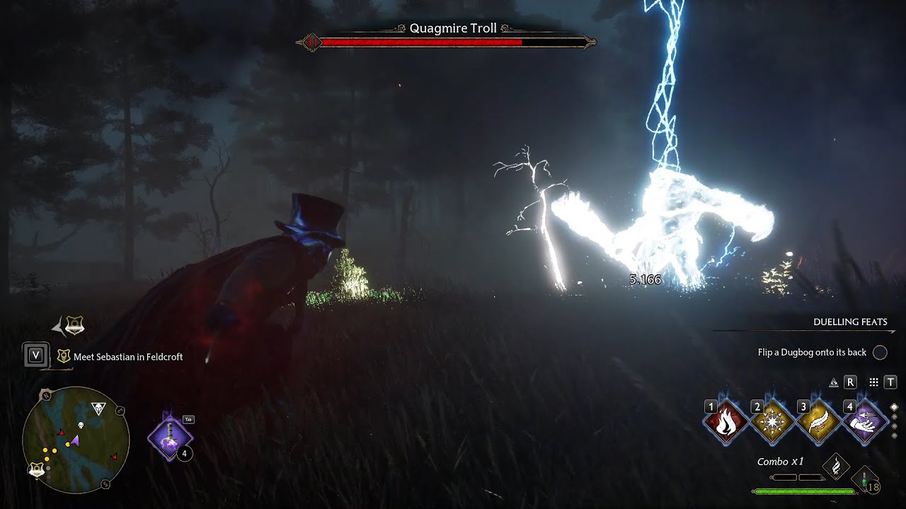 Potion Wizard vs Quagmire Troll Hogwarts Legacy