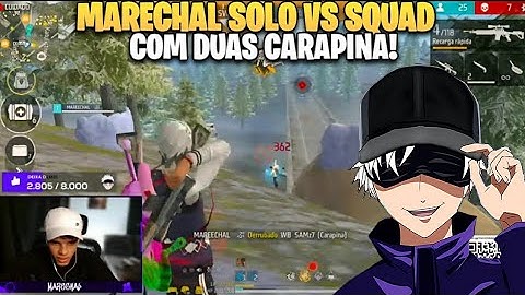 MARECHAL SOLO VS SQUAD COM DUAS CARAPINA #marechal #freefire