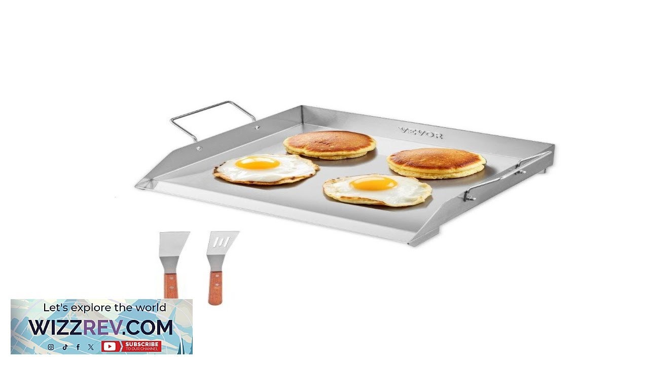 VEVOR Stainless Steel Griddle for Gas Grill 18x16 Inch