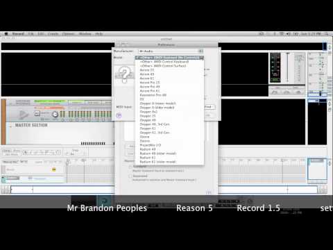 Reason 5: Setting Up a keyboard/control surface Record 1.5 MBP Tutorial