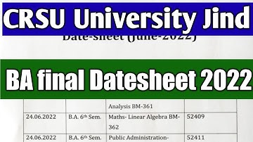 CRSU University BA final semester datesheet ll offline mode