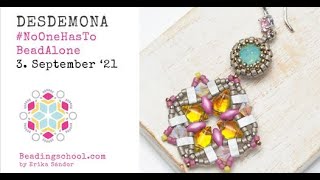 BEADINGSCHOOL by Erika: Desdemona earrings - beading tutorial #NoOneHasToBeadAlone