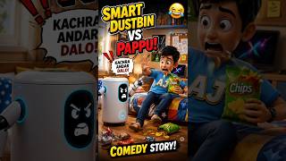 Smart dustbin vs pappu best cartoon comedy video #cartoon #funny #comedy