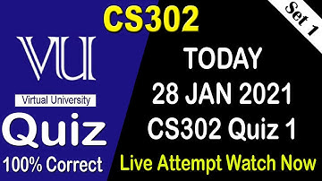 CS302 Quiz 1 Solution 2021 | 28 Jan Fall 2020 |  CS302 Quiz 1 Solved | AM Knowledge Official