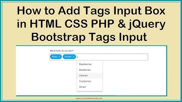 How to Add Tags Input Box in HTML CSS PHP & jQuery | Bootstrap Tags Input