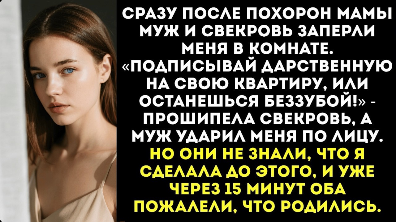 Муж со свекровью выбили мне зуб и заставили подписать дарственную на квартиру в день похорон мамы.