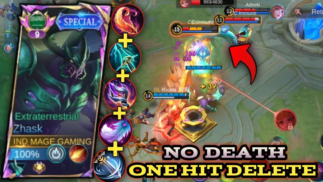 ZHASK NO DEATH IN MATCH 💀 !! 100% ONE HIT DELETE !! (💯% win streak)