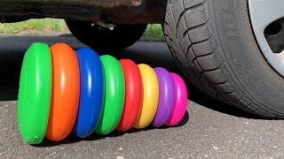 Crushing Crunchy & Soft Things by Car! - EXPERIMENT: Car vs Rainbow Tower Ring