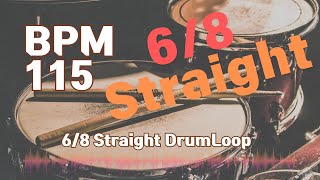 6/8 Straight Drum Loop Practice Tool 115bpm