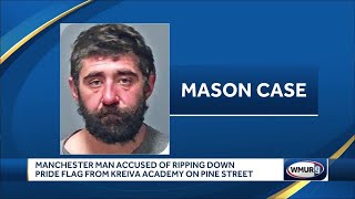 Manchester man accused of ripping down pride flag from Kreiva Academy