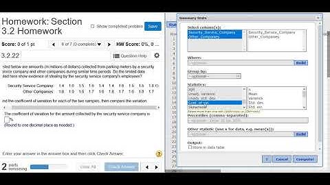 Finding the Coefficient of Variation in StatCrunch