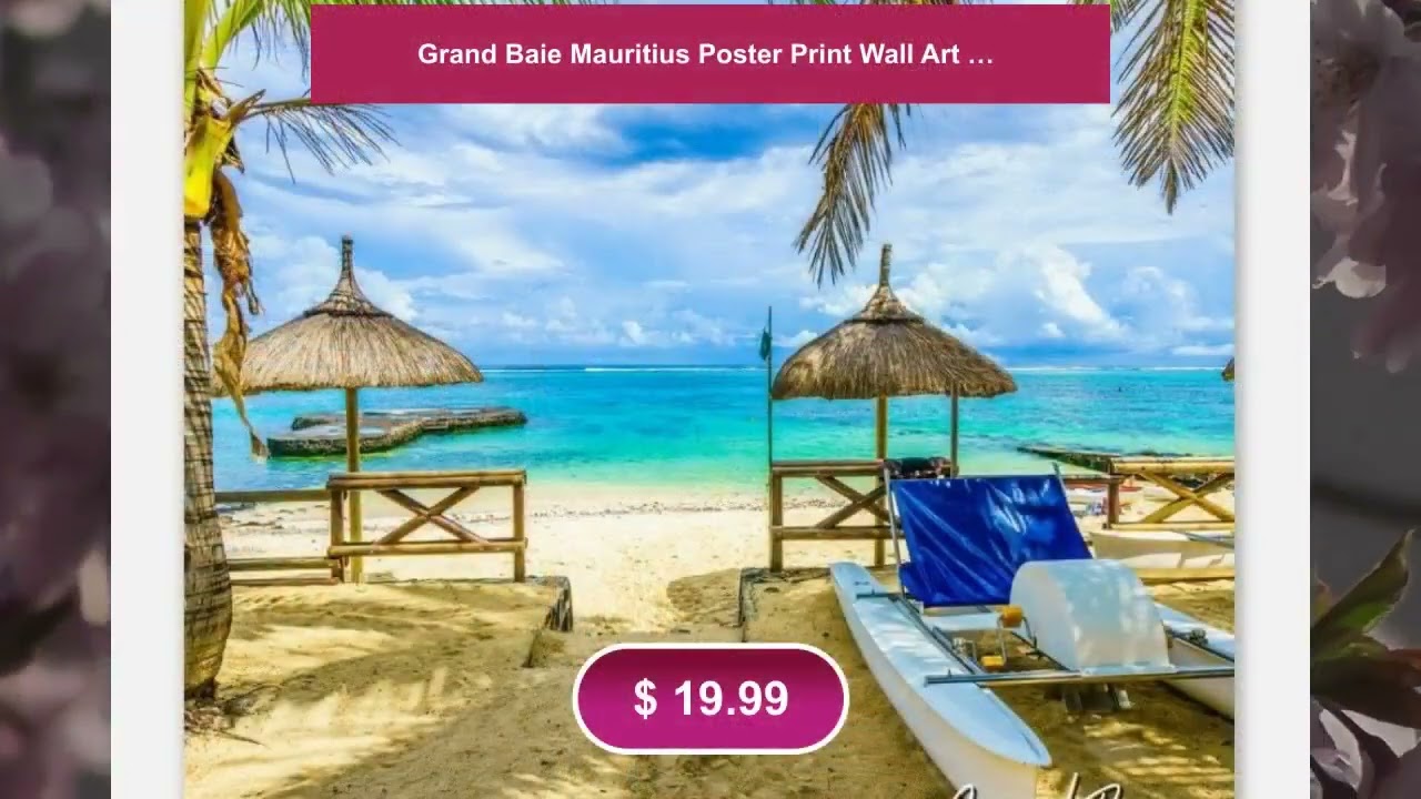 Grand Baie Mauritius Poster Print Wall Art | Grand Baie Home Decor | Grand Baie Horizontal | Gran...