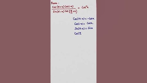 Cos(pi+x)cos(-x)/sin(pi-x)cos(pi/2+x) #shorts #trigonometry #jee #cbse #eamcet #mathematics #maths