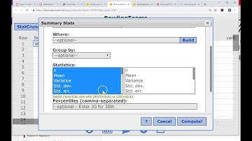 Using Statcrunch to find a Five Number Summary