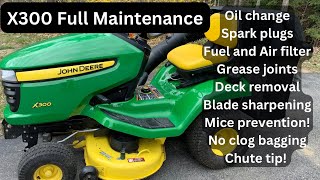 John Deere X300 full service with LG265 maintenance kit and tip for keeping mice out of your engine!