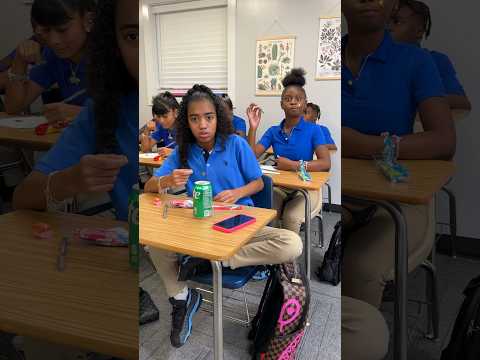 Girls get caught eating candy in class on first day of school🍬🤣 #shorts
