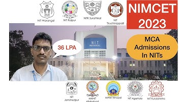 NIMCET 2023 | MCA admissions in  NITs | Salary Package |Placements |Exam Pattern | Syllabus