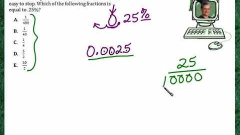 Praxis Application FR039  Compare fractions, decimals, and percentages