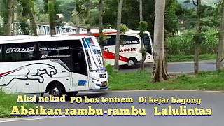 Aksi nekad PO bus tentrem di kejar bagong di jalur extrim lahor