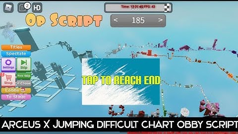 Arceus X No Jumping Difficult Chart Obby Script