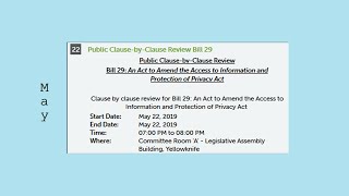 Public Clause-by-Clause Review  Bill 29
