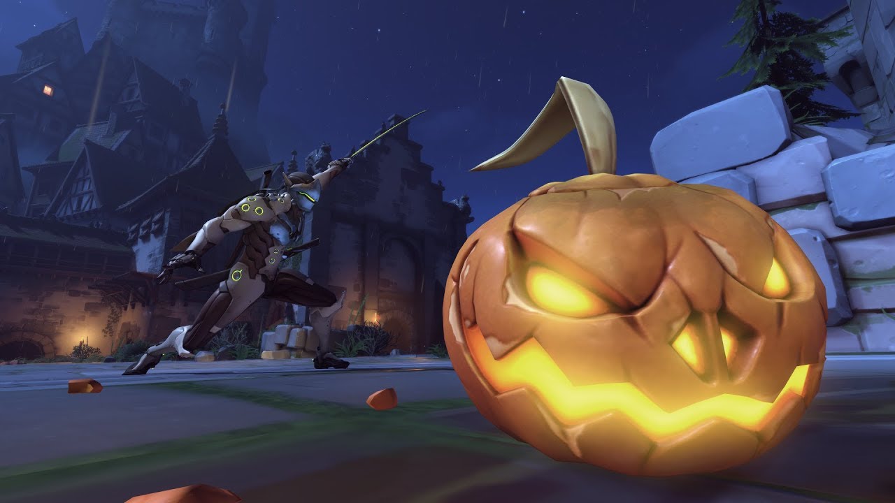 Overwatch - Halloween Terror Genji highlight intro - Pumpkin Carving - YouT...