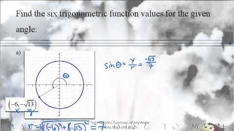 Find the Six Trigonometric Functions of Any Angle Part 1