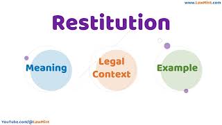 Restitution Meaning Legal Context & Example Legal Terms Simplified @LawMint