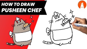How to draw Pusheen cat | Pusheen Baking bread | Easy Step by step drawing tutorial - Andy Art Hub
