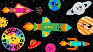 🌈 Colourful Cosmic Space Rockets! 🚀 Baby Sensory Adventure with Planets 🌍🪐