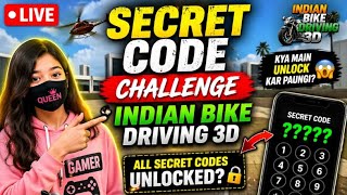 🚨 LIVE: Secret Code Challenge 😱 Indian Bike Driving 3D | Kya Main Unlock Kar Paungi? 🔥